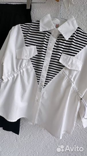 Рубашка белая для девочки 146