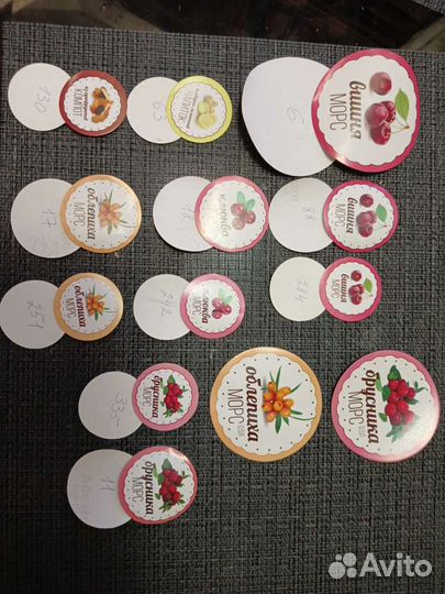 Кружочки из бумаги, этикетки, наклейки