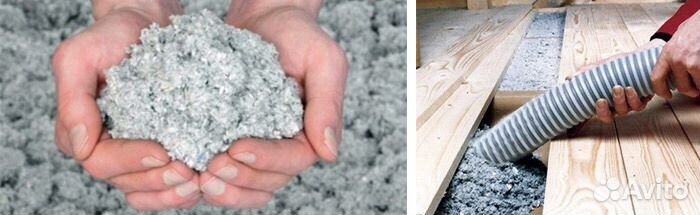 Утепление эковатой. Утеплитель