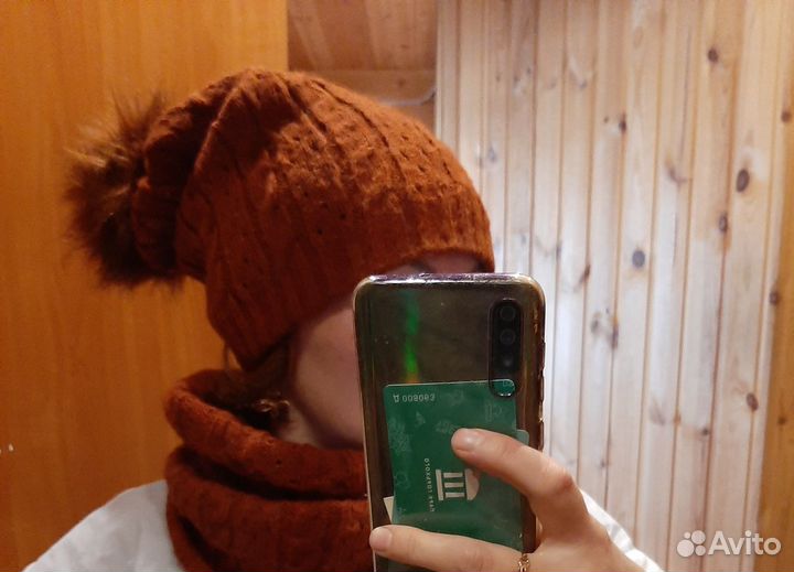 Шапка+снуд. Комплект зимний