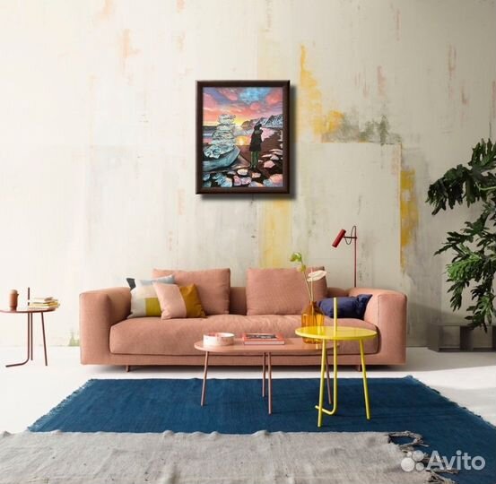 Картина Закат на берегу Тихого океана