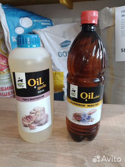 Масло для лошадей чесночное, льняное