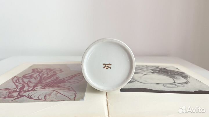 Ваза фарфор Барановка СССР полоска