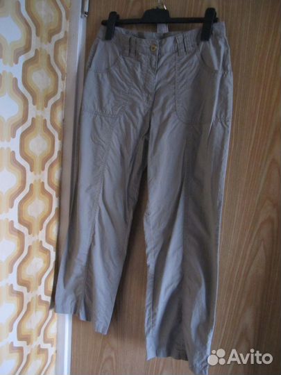 Брюки легкие хаки и шорты песочные - р.46 - 48