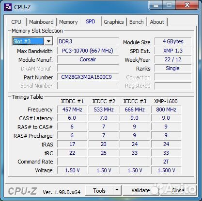 DDR3 2x4gb 1600mhz 1rank CL9-9-9-24 Vengeance