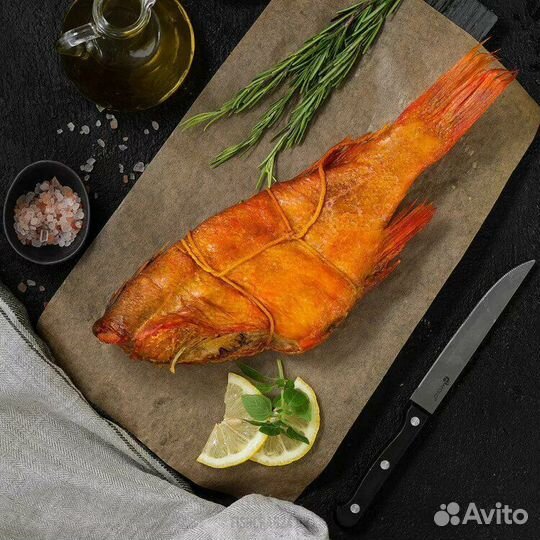 Морской окунь горячего копчения