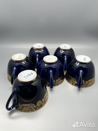 Чайная пара лфз кобальт золотой фриз