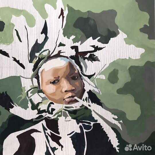 Картина. Оригинал. Темпера. Детская комната