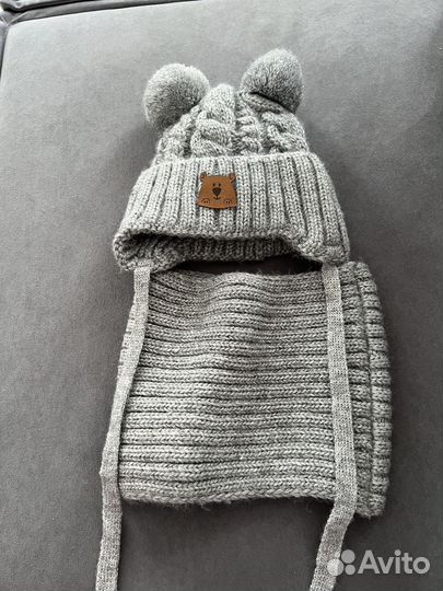 Зимняя детская шапка и снуд