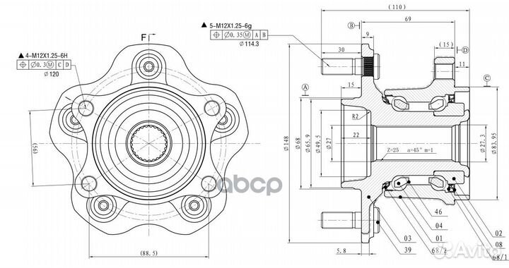 Ступица задняя в сборе LR /4WD nissan