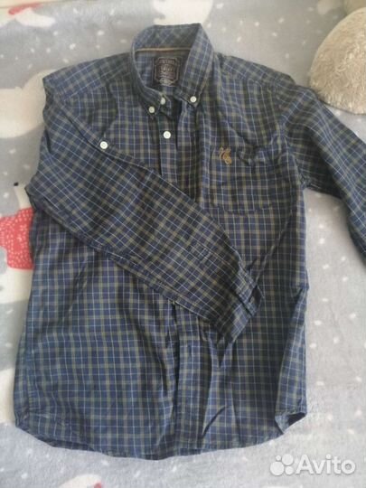 Рубашка детская для мальчика в клетку на 10 лет