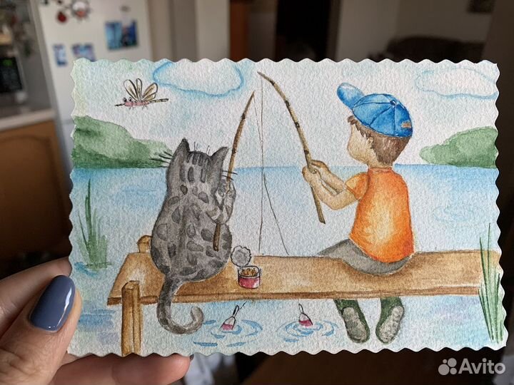 Акварельные открытки ручной работы на заказ