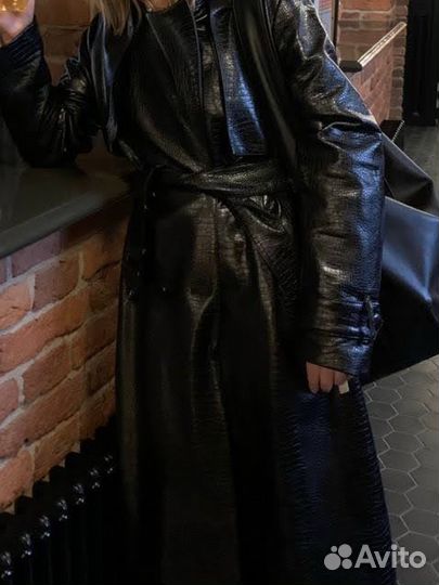 Плащ тренч женский кожаный reserved mango hm zara