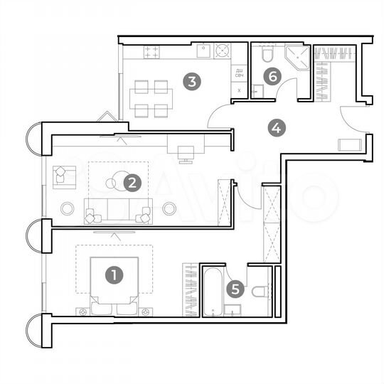 2-к. апартаменты, 78,6 м², 2/29 эт.