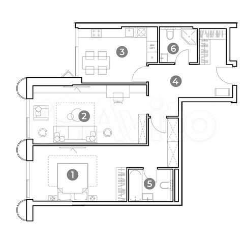 2-к. апартаменты, 78,6 м², 2/29 эт.