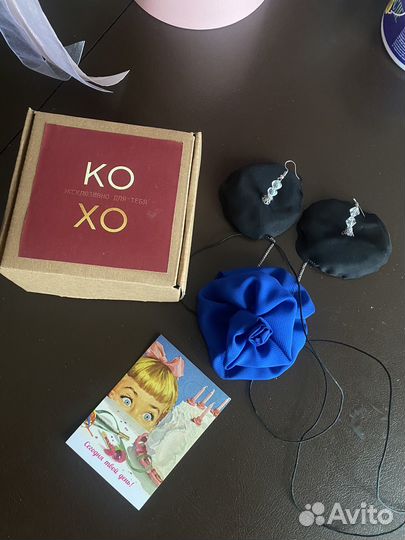 Чокер цветок на шею и серьги набор бренд