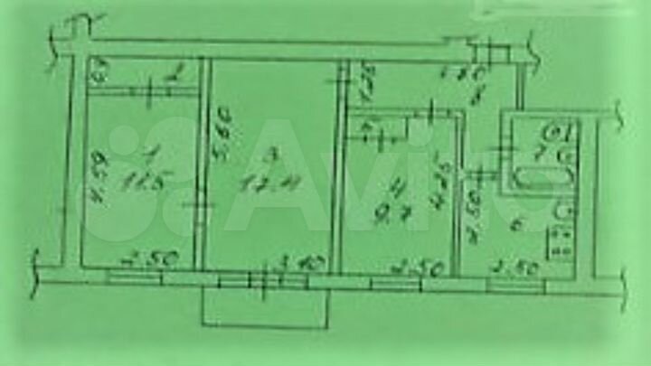 3-к. квартира, 56,3 м², 2/5 эт.