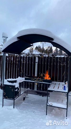 Мангал с крышей