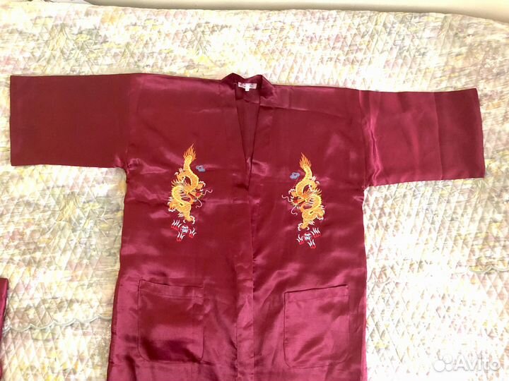 Китайские халаты с вышивкой дракона, 2 новых