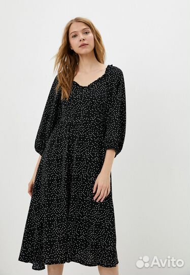 Классическое платье миди в горошек