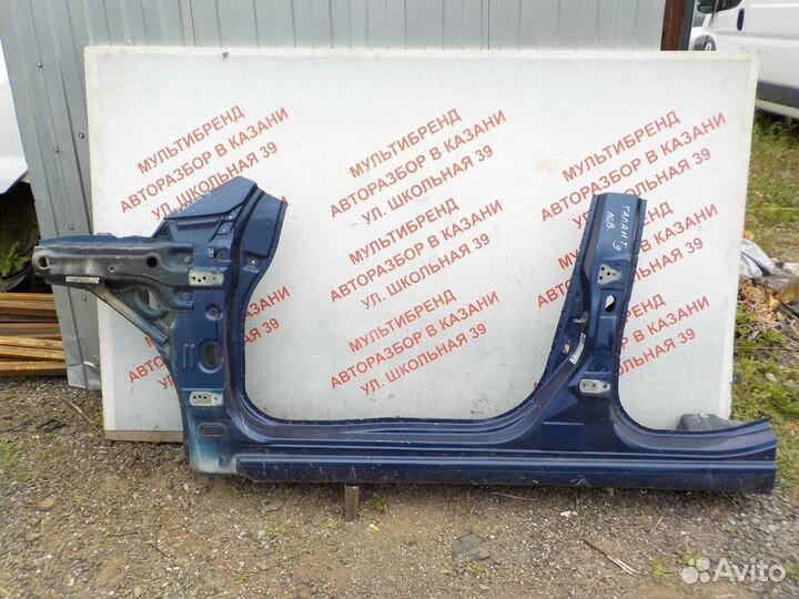 Порог левый со стойками кузова Митсубиси Галант 9