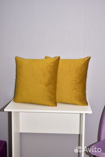 Комплект подушек, 43х43см 2шт, Горчичный
