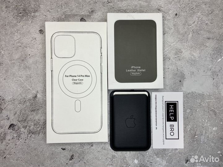 Чехол с magsafe на iPhone + apple leather wallet