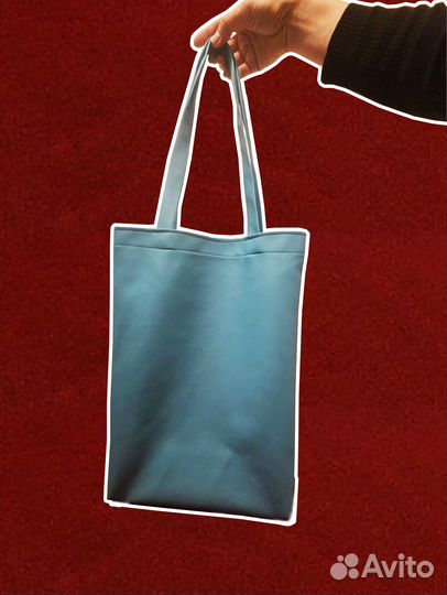 Сумка шоппер аквамарин экокожа шопер