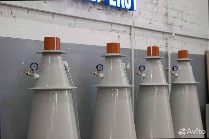 Напорный кислородный конус для рыбных ферм