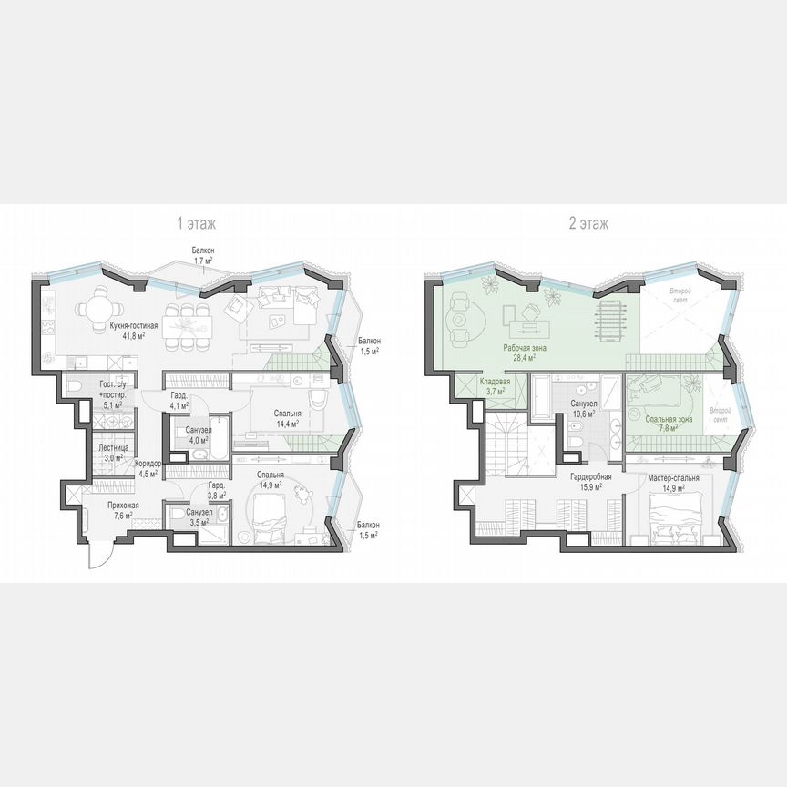 3-к. квартира, 147,5 м², 3/14 эт.