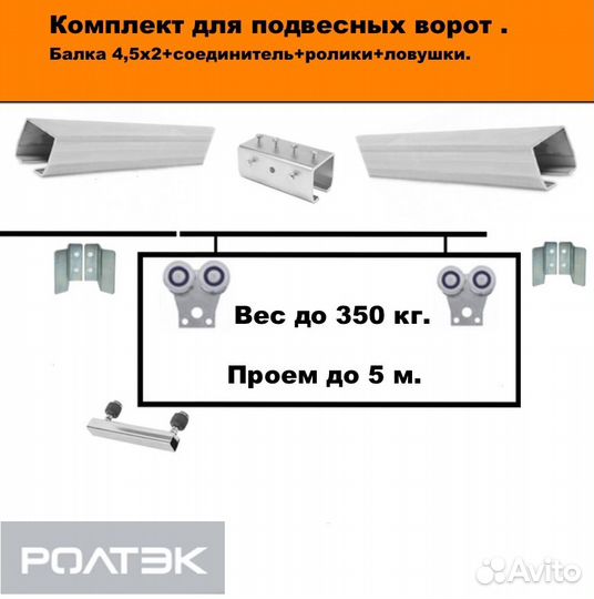 Направляющая балка+ролики откатных подвесных ворот