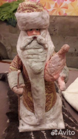 Дед Мороз под елку антикварный, елочные игрушки