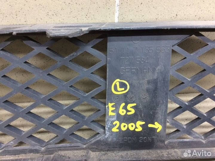 Решетка в бампер левая Bmw 7-Серия E65/E66