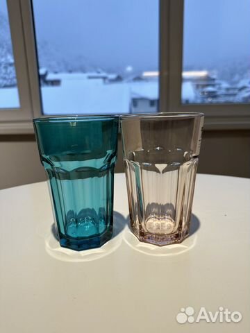 Стаканы IKEA Pokal розовые/бирюзовые