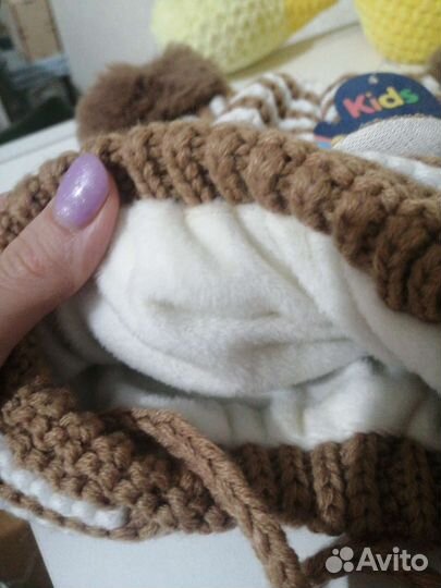 Шапка тёплая для девочек 4-5лет