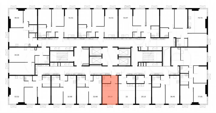 Квартира-студия, 20,1 м², 29/33 эт.