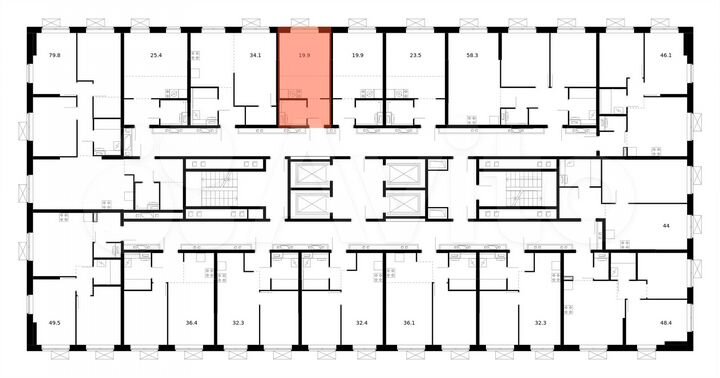 Квартира-студия, 19,9 м², 18/25 эт.