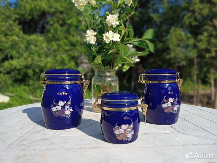 Набор керамических гермет. банок для сыпучих проду