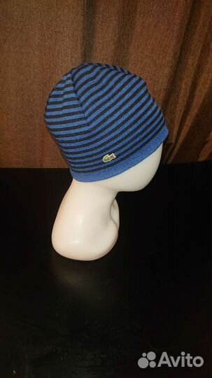 Lacoste двухсторонняя синяя шапка