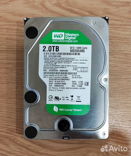 Жёсткие диски Western Digital Red и Green (1-2 тб)