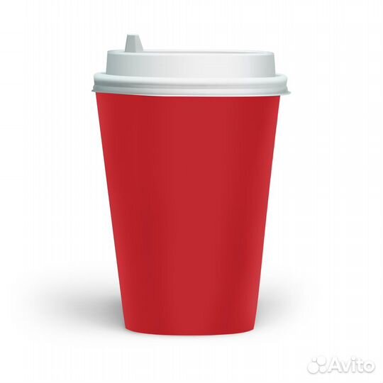 Стакан бумажный для горячих напитков RED 400 мл