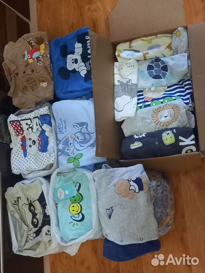 7 пакетов и огромная коробка детские вещи 74-80