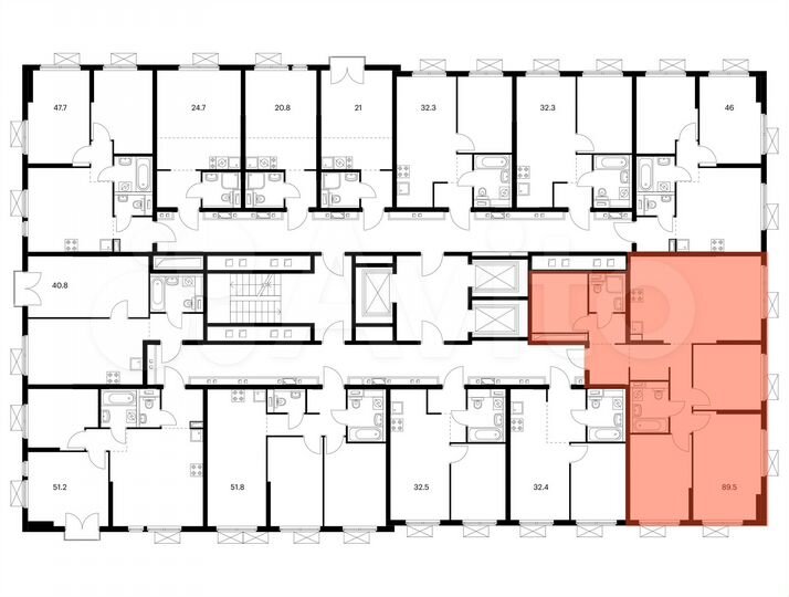 3-к. квартира, 89,5 м², 8/25 эт.