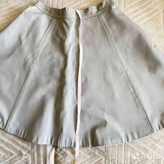 Кожаная юбка серая