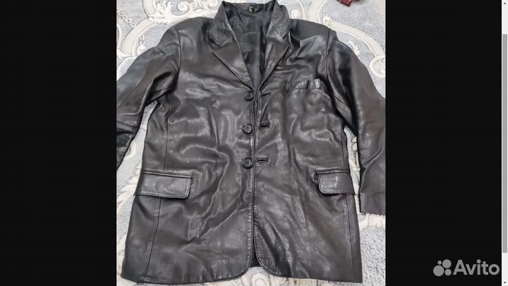 Кожаный пиджак мужской 50 размер
