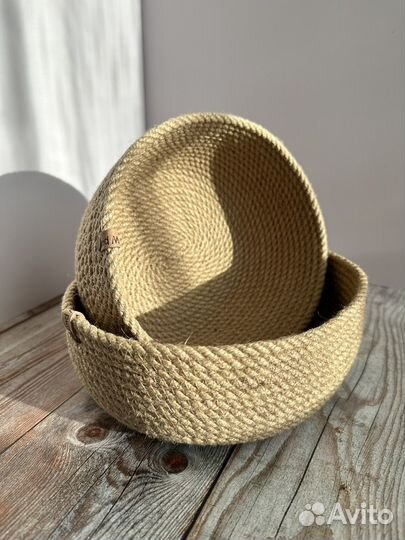 Корзины из джута интерьерные 2 шт