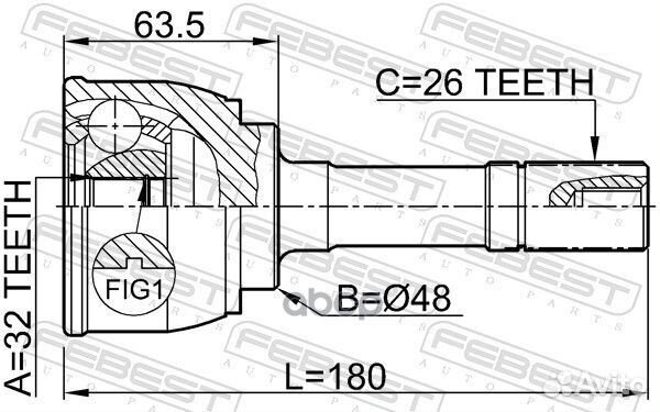 Шрус наружный 32x48x26 (suzuki grand vitara/GRA