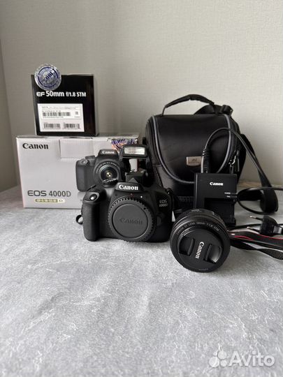 Фотоаппарат canon eos 4000d объектив 50 mm