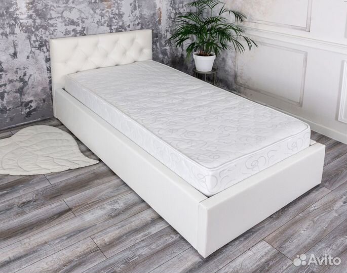 Кровать с матрасом 80х200 белая Барселона