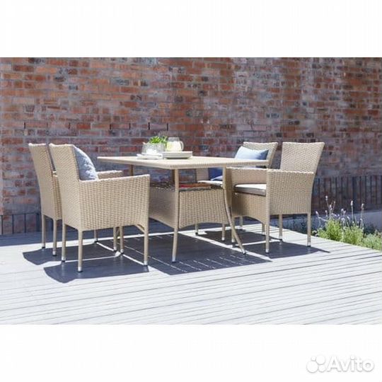 Комплект плетеной мебели AM-196-T196 Beige 4Pcs (4